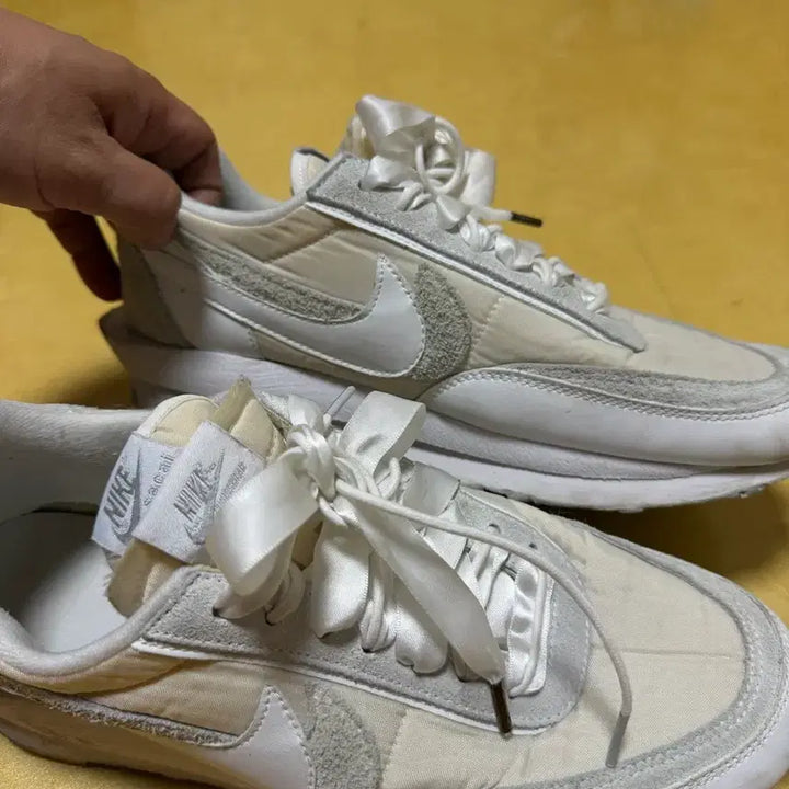 [BUNJANG] Nike x Sacai Nylon LDWaffle Sneakers White 280 / 나이키 x 사카이 나일론 LD 화이트 스니커즈 운동화 280