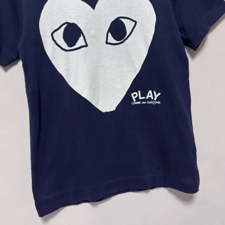 [BUNJANG] Comme des Garçons Play Navy T-Shirt / 희귀) 꼼데가르송 플레이 네이비 반팔