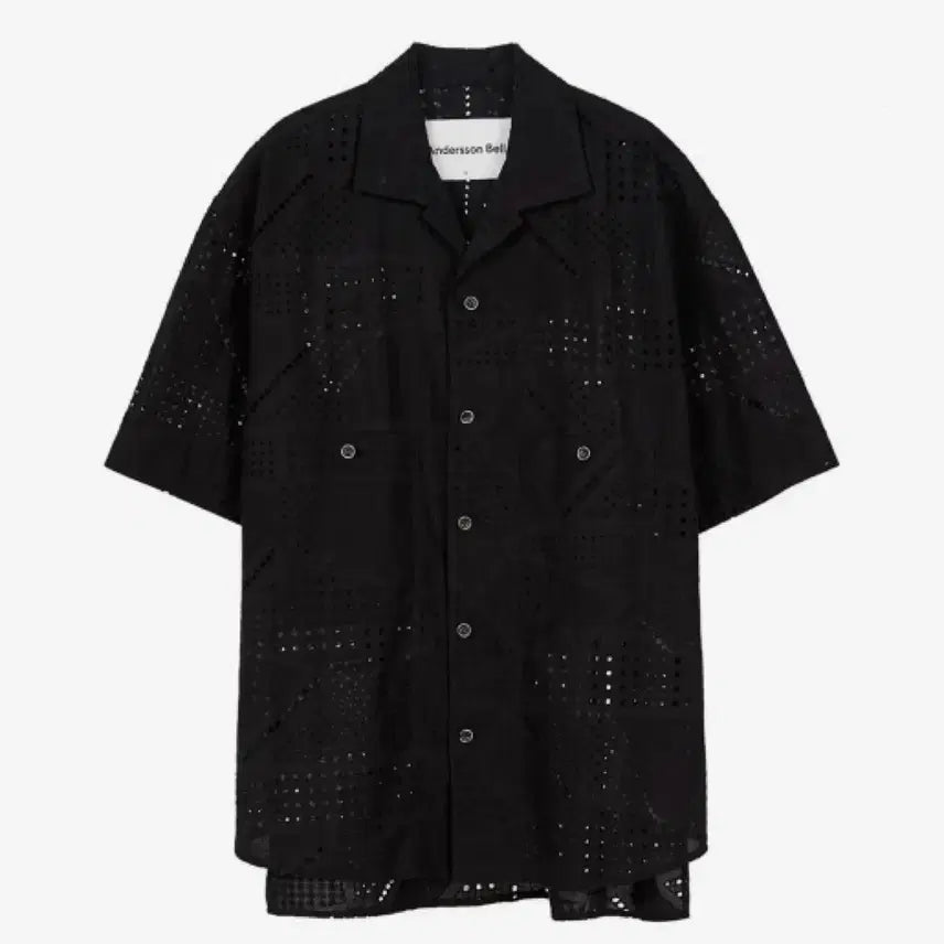 [BUNJANG] Andersson Bell Andrea Embroidery Cotton Open Collar Shirt S / [S]앤더슨벨 안드레아 엠보더리 코튼 오픈칼라 셔츠