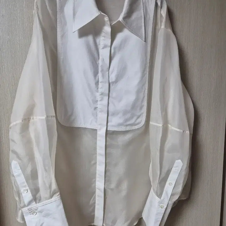 [BUNJANG] And Other Stories Silk See-through Oversized Shirt Dress White Large / 앤아더스토리즈 시스루  실크 드레스 셔츠 화이트 라지