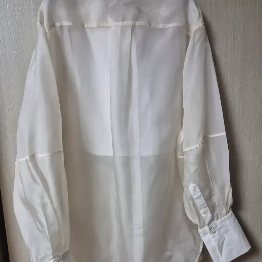 [BUNJANG] And Other Stories Silk See-through Oversized Shirt Dress White Large / 앤아더스토리즈 시스루  실크 드레스 셔츠 화이트 라지