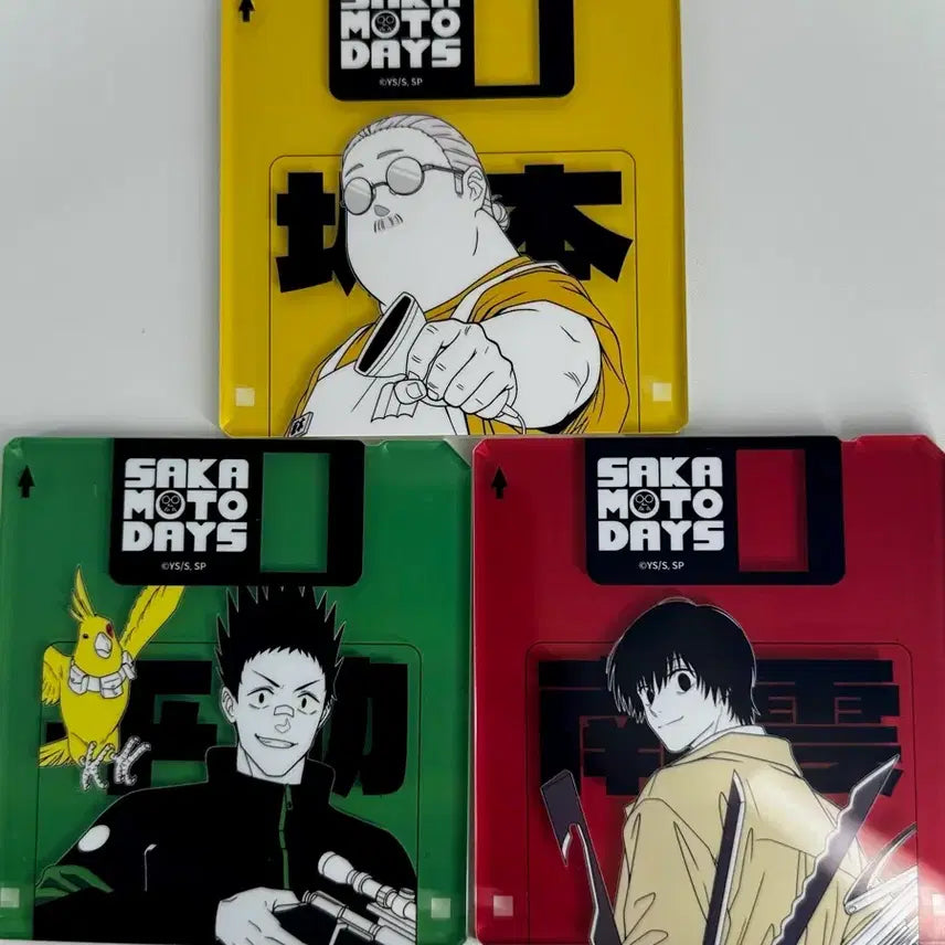 [BUNJANG] Sakamoto Days Floppy Disk Acrylic Set (Taro, Nagumo, Heisuke) / 사카모토 데이즈 플로피 디스크 아크릴 팝업 타로 나구모 헤이스케 일괄