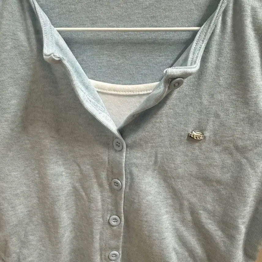 [BUNJANG] Sky Blue Layered Short-Sleeved T-Shirt / 하늘색 레이어드 반팔