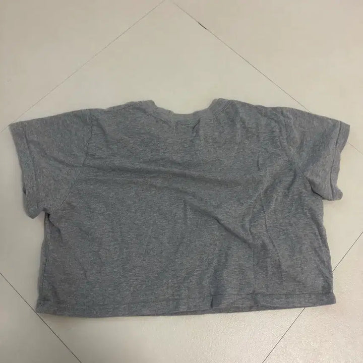 [BUNJANG] Magnet Crop Plain Short Sleeve T-Shirt Gray / 마그넷 크롭 무지 반팔 티셔츠 그레이