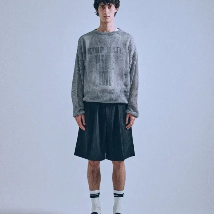 [BUNJANG] Noccle Rough Net Knit Grey / 노클 Rough Net Knit Grey