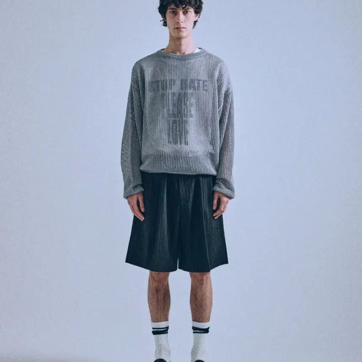 [BUNJANG] Noccle Rough Net Knit Grey / 노클 Rough Net Knit Grey