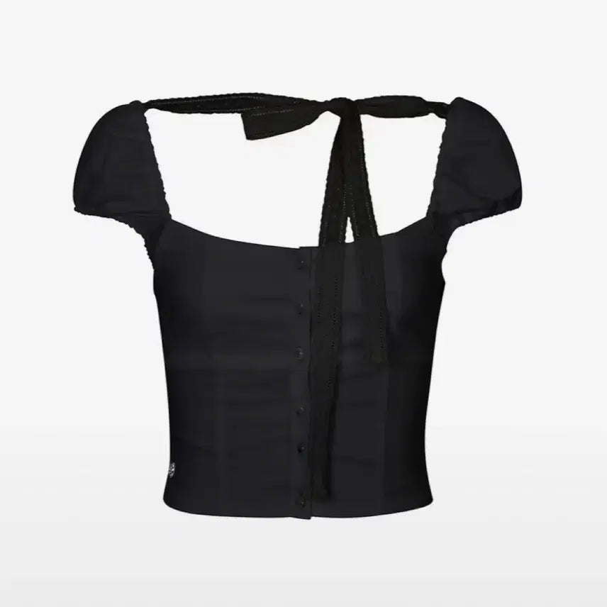[BUNJANG] Pain Or Pleasure Wendy Ribbon Blouse Black / 페인오어플레져 WENDY RIBBON BLOUSE black