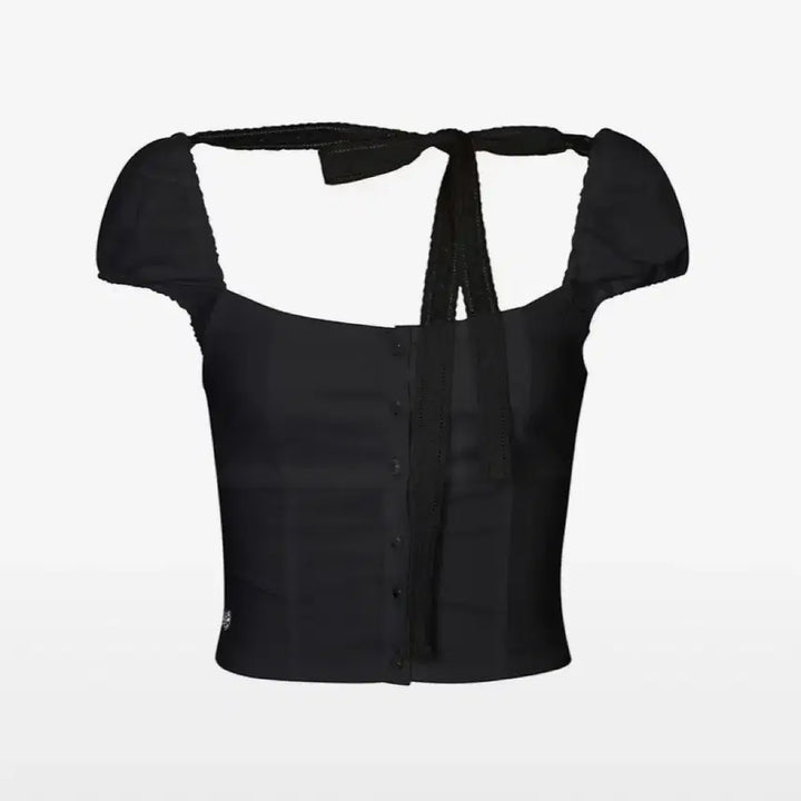 [BUNJANG] Pain Or Pleasure Wendy Ribbon Blouse Black / 페인오어플레져 WENDY RIBBON BLOUSE black
