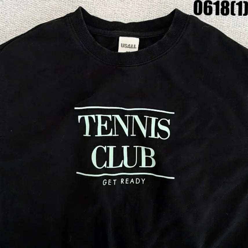[BUNJANG] USALL Tennis Club Sleeveless Crop Top Black / USALL 테니스클럽 민소매 크롭탑 블랙 160