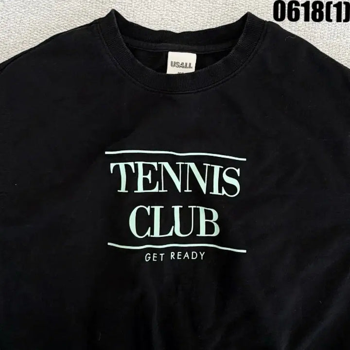 [BUNJANG] USALL Tennis Club Sleeveless Crop Top Black / USALL 테니스클럽 민소매 크롭탑 블랙 160
