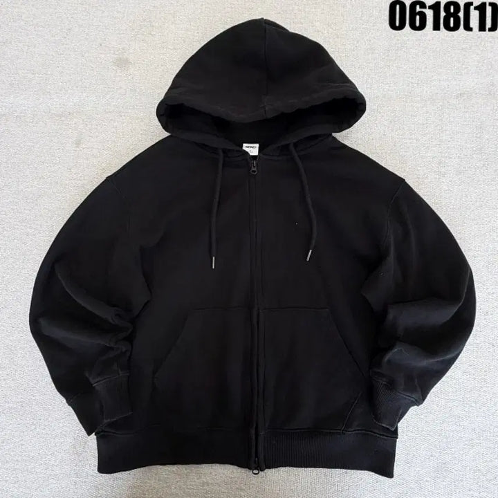 [BUNJANG] SPAO Basic Black Hoodie Zip-Up S / 스파오 기본 검정색 후드 집업 S