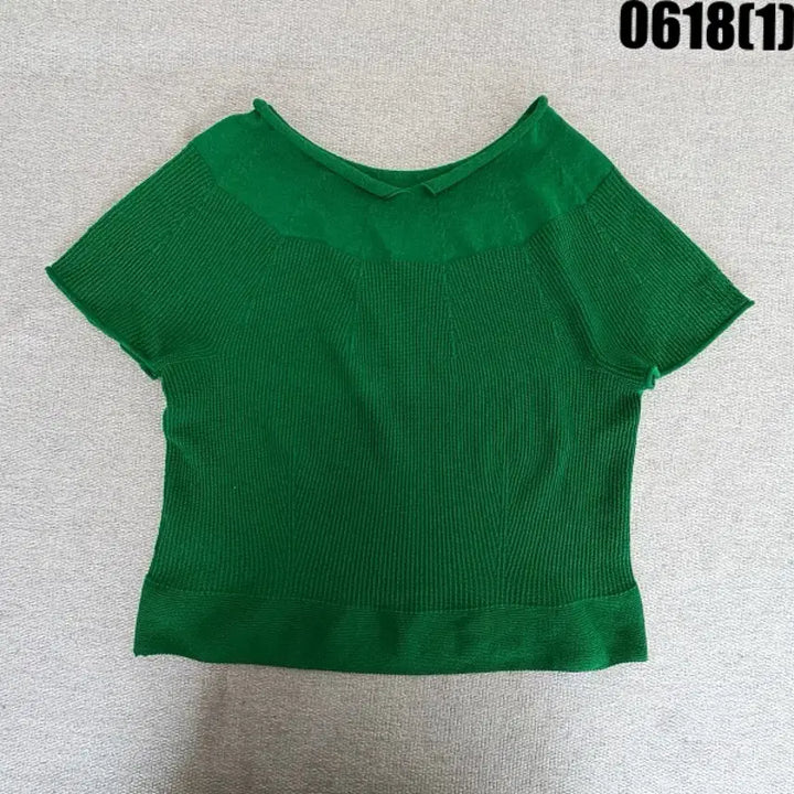 [BUNJANG] TheToday Knit Short Sleeve Green Free Size / 더투데이 니트 반팔 그린 F