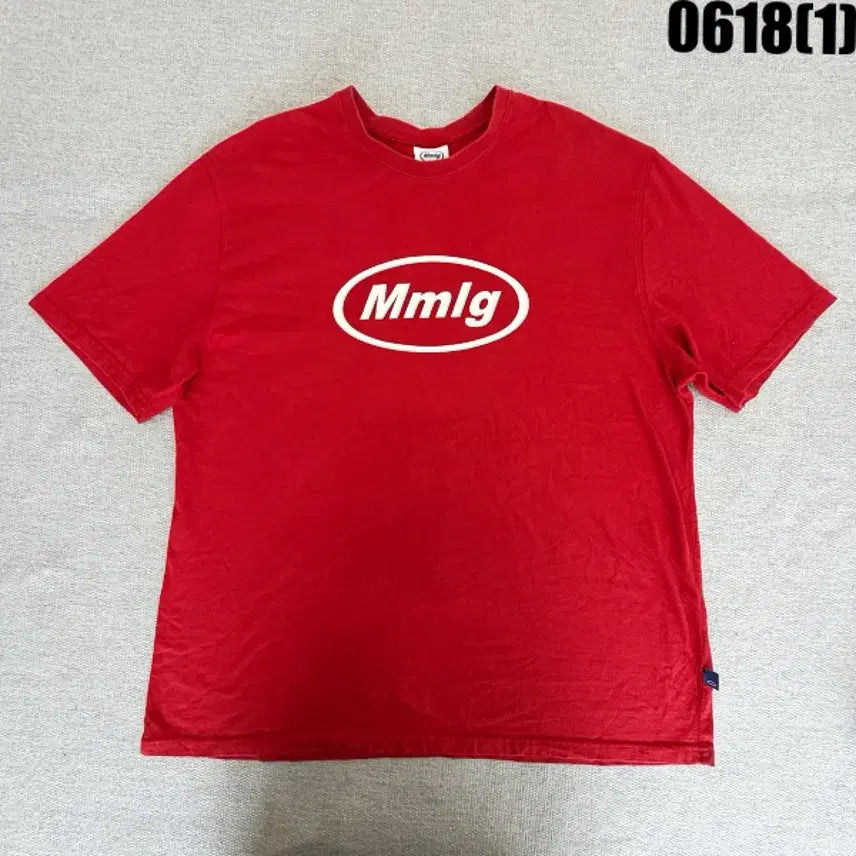 [BUNJANG] 88 Mmlg Oval Logo Short Sleeve T-Shirt Red L / 88 Mmlg 반팔티 레드 L