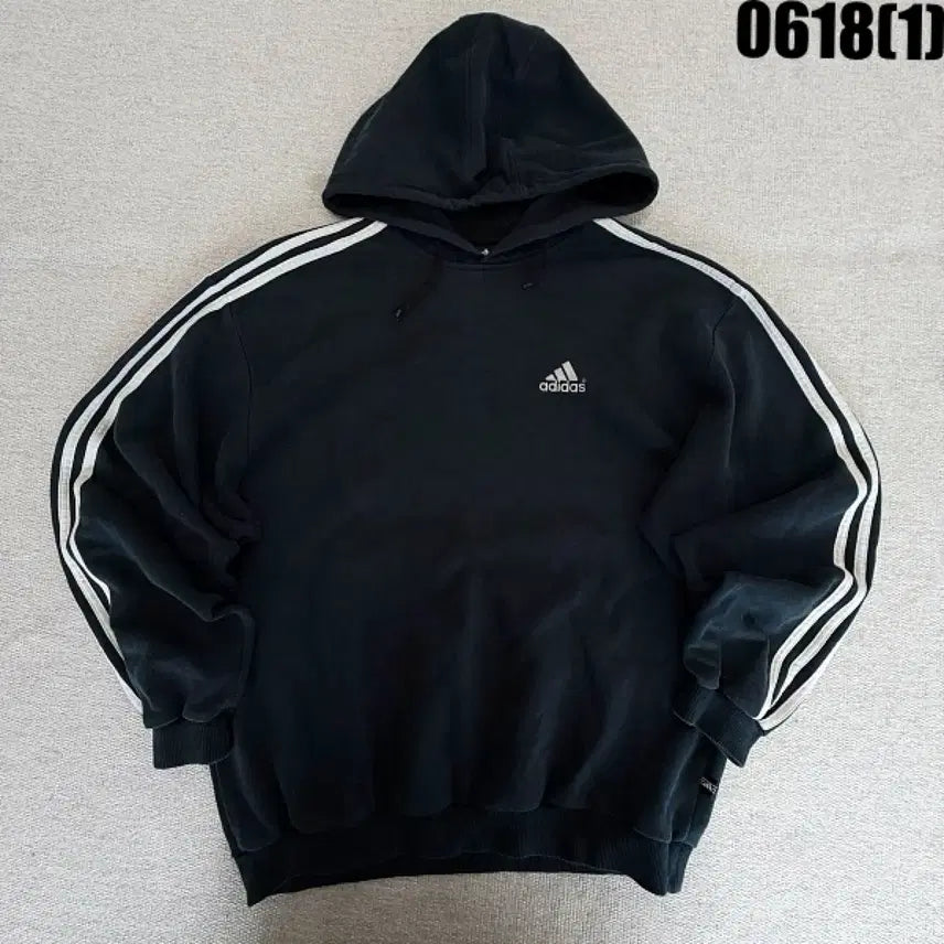 [BUNJANG] Adidas 3-Stripes Hoodie Black Size 105 / 아디다스 삼선 후드티 블랙 105