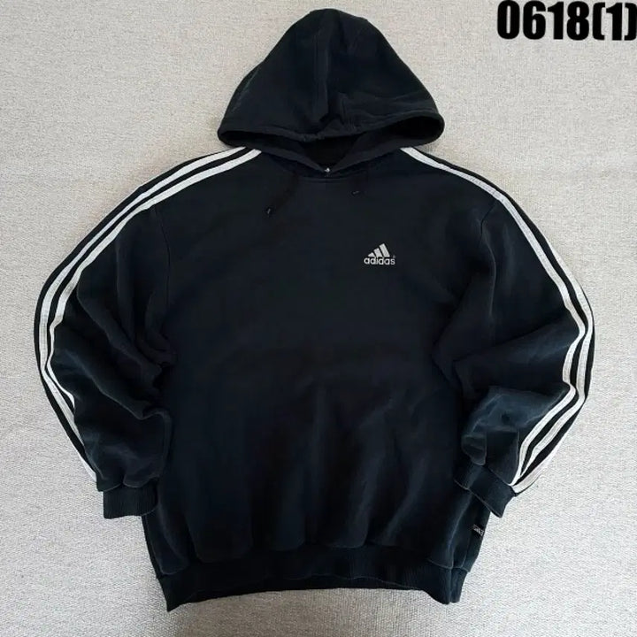 [BUNJANG] Adidas 3-Stripes Hoodie Black Size 105 / 아디다스 삼선 후드티 블랙 105