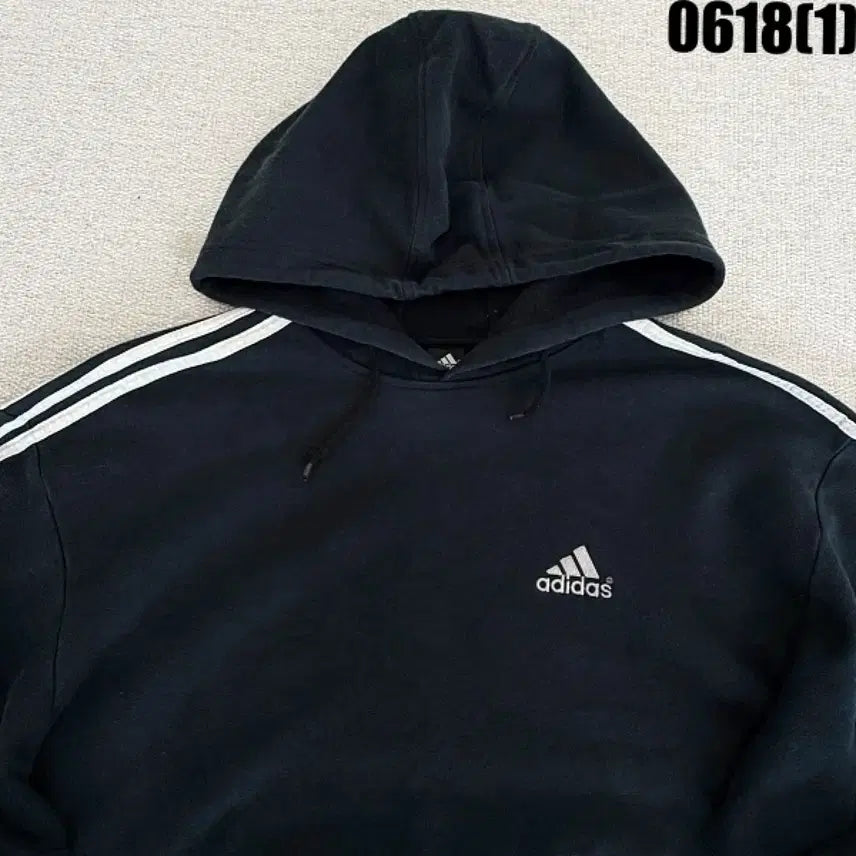 [BUNJANG] Adidas 3-Stripes Hoodie Black Size 105 / 아디다스 삼선 후드티 블랙 105