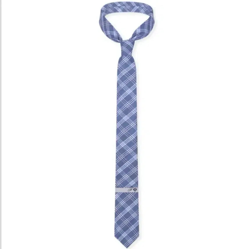 [BUNJANG] Shop Fairy Blue Check Academy Shirt &amp; Tie Set / 샵페어리 블루 체크 아카테미 셔츠 넥타이