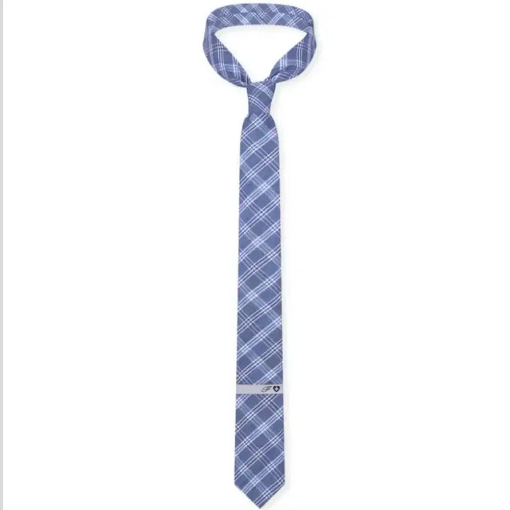 [BUNJANG] Shop Fairy Blue Check Academy Shirt &amp; Tie Set / 샵페어리 블루 체크 아카테미 셔츠 넥타이
