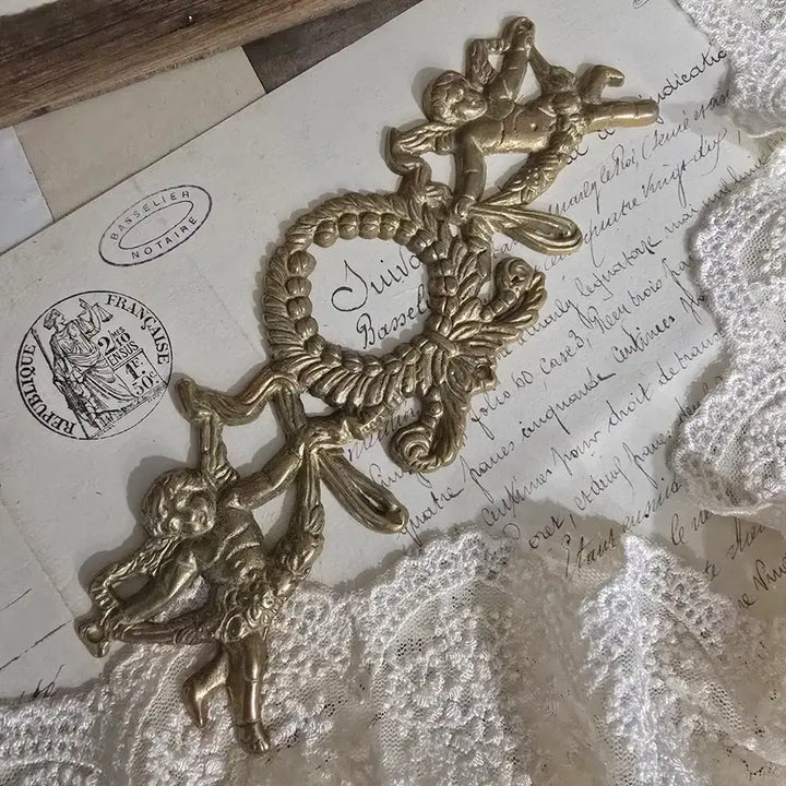 [BUNJANG] French Antique Brass Angel Motif Desk Item/Paperweight / 빈티지 브라스 소품 프렌치 앤틱 천사템 오브제