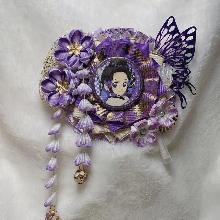 [BUNJANG] Handmade Cherry Blossom Tassel Badge Holder with Ita Bag / 55~75mm 캔뱃지 홀더 / 벚꽃 태슬 / 이타백 / 핸드메이드