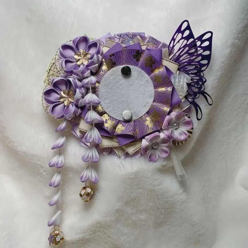 [BUNJANG] Handmade Cherry Blossom Tassel Badge Holder with Ita Bag / 55~75mm 캔뱃지 홀더 / 벚꽃 태슬 / 이타백 / 핸드메이드