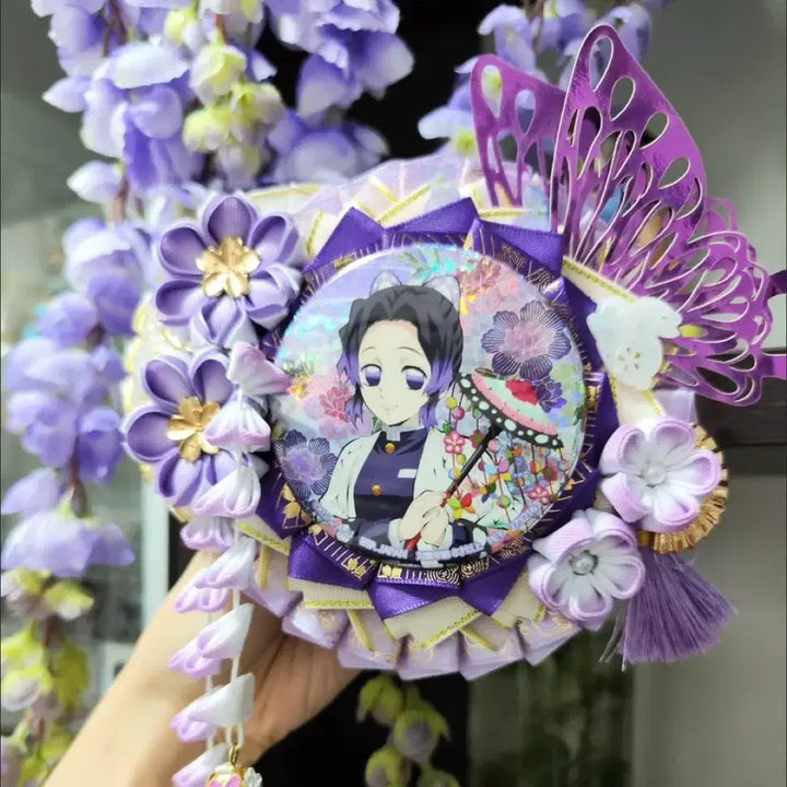 [BUNJANG] Handmade Cherry Blossom Tassel Badge Holder with Ita Bag / 55~75mm 캔뱃지 홀더 / 벚꽃 태슬 / 이타백 / 핸드메이드
