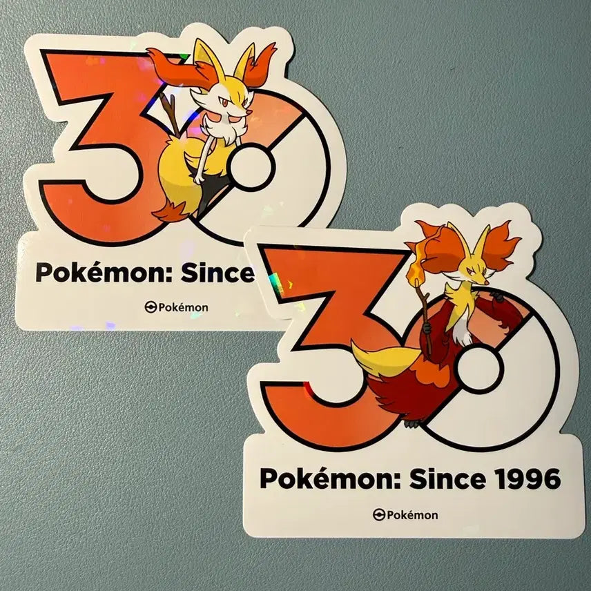 [BUNJANG] Pokemon 30th Anniversary Sticker - Terapagos + Delfox / 포켓몬스터 30주년 스티커 - 테르나 + 마폭시