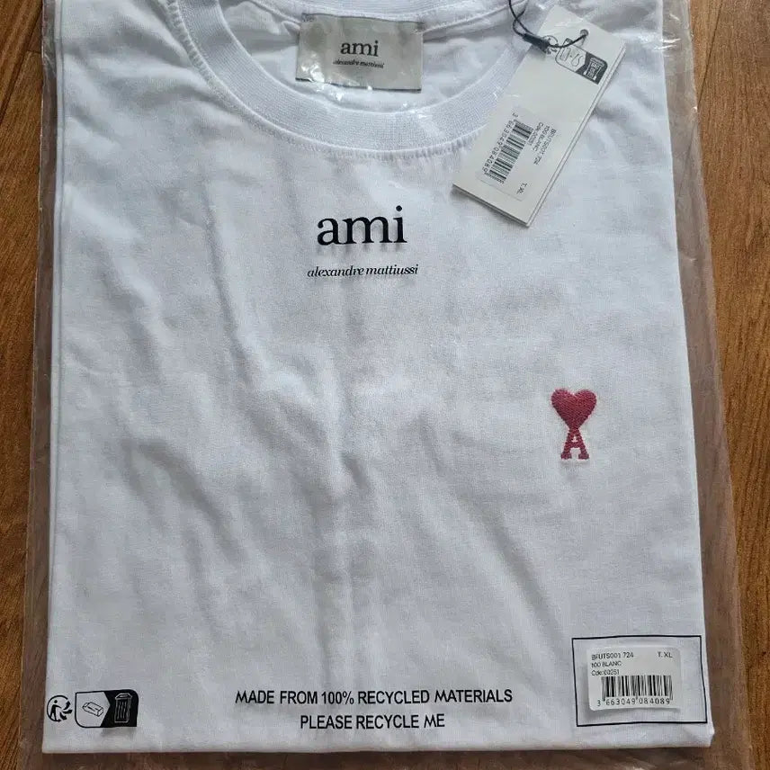 [BUNJANG] AMI T-shirt White XL / 아미 반팔 티셔츠 화이트 XL