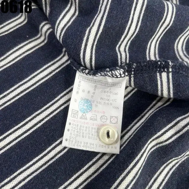 [SOLD OUT] 라코스테 스트라이프 반팔 카라티 네이비L