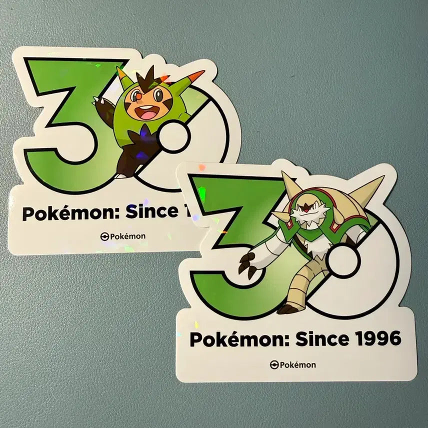 [BUNJANG] Pokemon 30th Anniversary Sticker - Dedenne + Chesnaught / 포켓몬스터 30주년 스티커 - 도치보구 + 브리가론