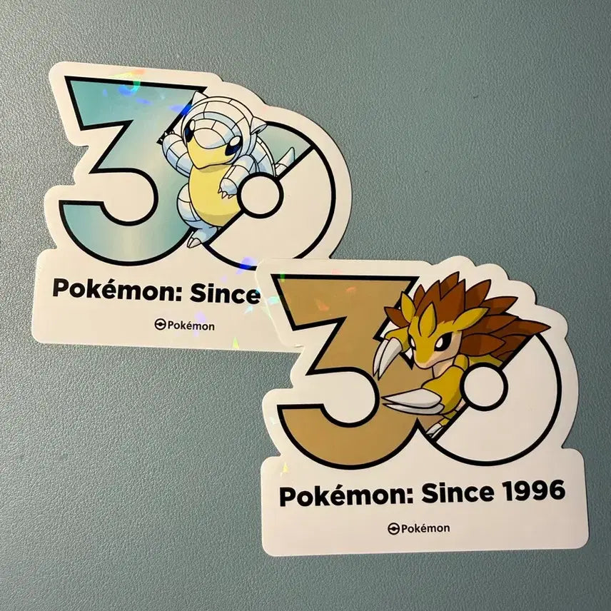 [BUNJANG] Pokemon 30th Anniversary Sticker - Alolan Sandshrew + Gochijang / 포켓몬스터 30주년 스티커 - 알로라 모래두지 + 고지