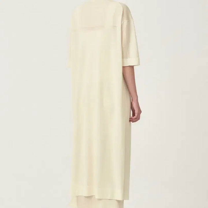 [BUNJANG] The Cashmere Wool Blend Half Sleeve Long Knit Cardigan Cream 85 / 더캐시미어 울 블렌드 하프 슬리브 롱 니트 가디건 (cream 85)