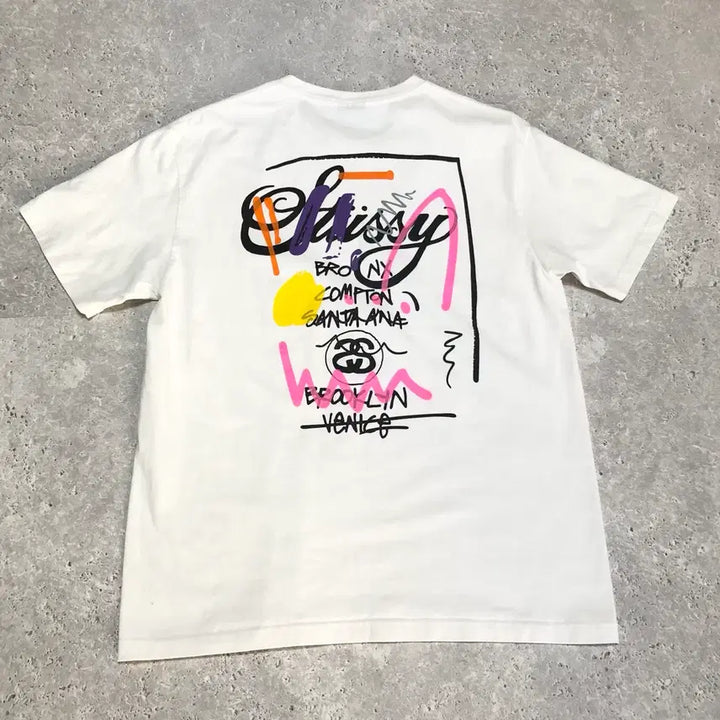 [BUNJANG] Stussy World Tour T-Shirt Painting / 스투시 월드투어 반팔 티셔츠 페인팅