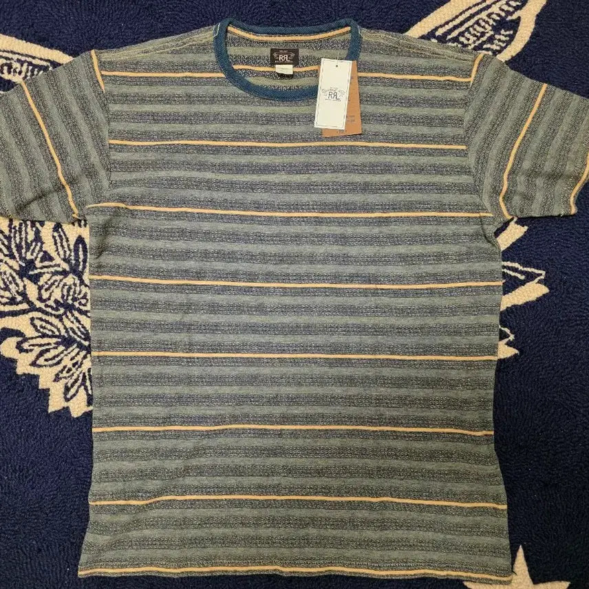 [BUNJANG] RRL Jacquard Stripe Short Sleeve T-Shirt L / RRL 자카드 스트라이프 반팔 L
