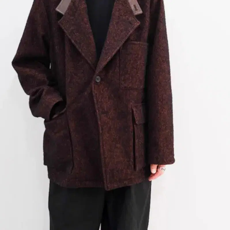 [BUNJANG] Ulterior Cotton Baby Alpaca Tweed S/C Jacket Black Brown Size 4 / [4] ULTERIOR 코튼 베이비알파카 트위드 S/C 자켓 울테리어