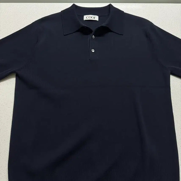 [BUNJANG] Coour Compact Sandy Polo Knit Dark Navy / (M, 100) (새 상품) 쿠어 컴팩트 샌디 폴로 니트 다크네이비