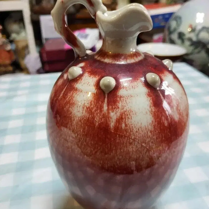 [BUNJANG] Zhonghua Junyao Copper Red Glaze Kettle Vase - Antique Ceramic / 요변동홍유물병형주전자도자기