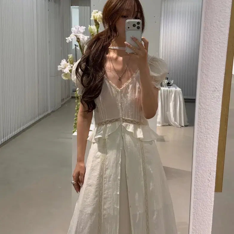 [BUNJANG] Plaetta Lucia Dress Cream S / 새상품) 플래따 134 루시아 드레스 크림 S