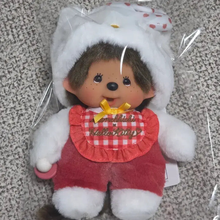 [BUNJANG] Hello Kitty Gingham Check Monchhichi / (주말 할인)키티 콜라보 깅엄 체크 몬치치