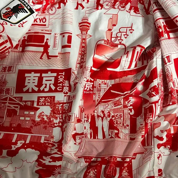 [BUNJANG] Adidas Reversible Anime Cartoon Style Zip-Up Windbreaker / 아디다스 양면 애니 만화풍 집업 바람막이 희귀 집업