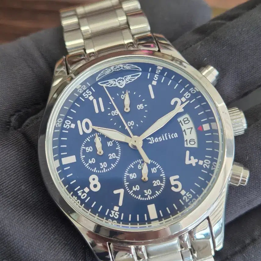 [BUNJANG] Basilica BS-2901 Blue Dial Chronograph Watch / 바실리카 블루다이얼 크르노그라프 새상품.