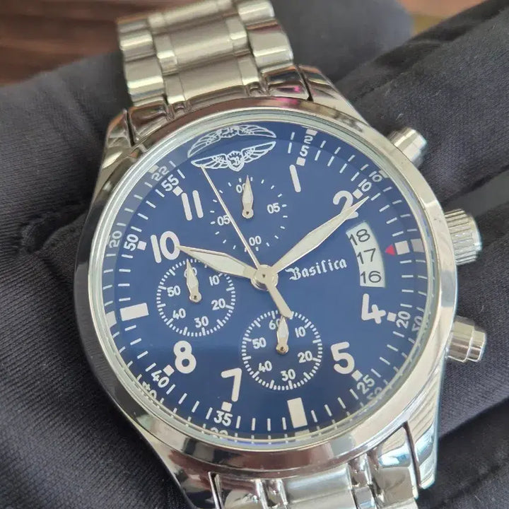 [BUNJANG] Basilica BS-2901 Blue Dial Chronograph Watch / 바실리카 블루다이얼 크르노그라프 새상품.