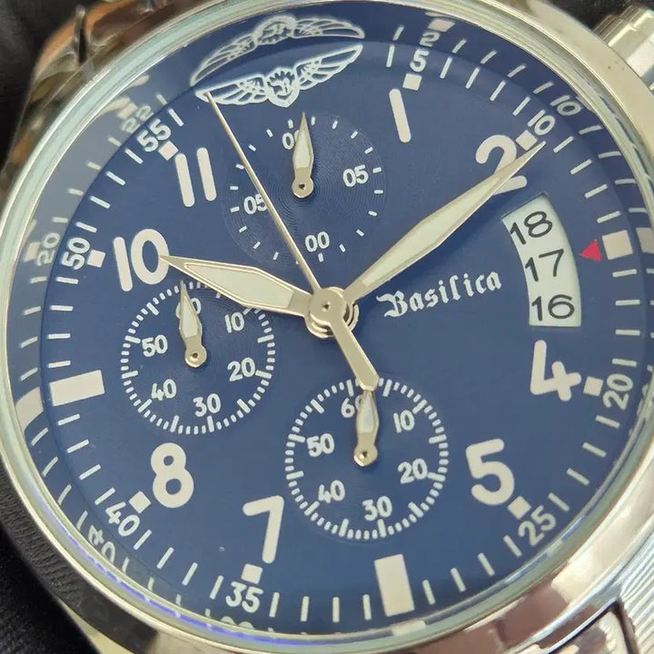 [BUNJANG] Basilica BS-2901 Blue Dial Chronograph Watch / 바실리카 블루다이얼 크르노그라프 새상품.