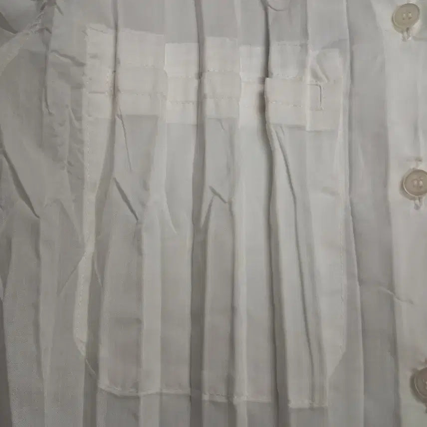 [BUNJANG] Issey Miyake White Polyester Pleated Shirt / 이세이미야케 화이트 폴리에스터 남방