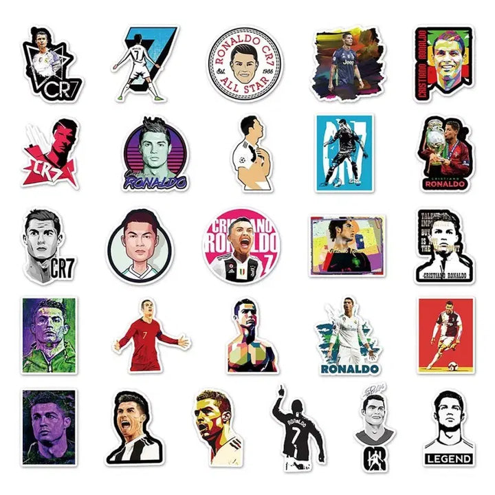 [BUNJANG] Cristiano Ronaldo Waterproof Sticker Set (50 pcs) / 50장)호날두 고급방수 스티커 / 고화질 월드컵 축구 선수 대용량