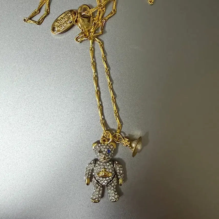 [BUNJANG] Vivienne Westwood Little Pave Teddy Bear Long Necklace / 비비안웨스트우드 리틀 페이브 테디 베어 롱 네크리스 목걸이