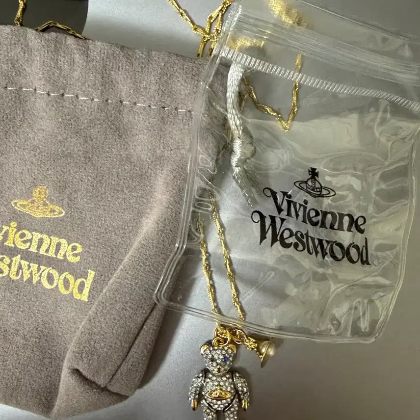 [BUNJANG] Vivienne Westwood Little Pave Teddy Bear Long Necklace / 비비안웨스트우드 리틀 페이브 테디 베어 롱 네크리스 목걸이