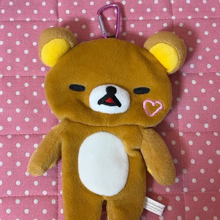 [BUNJANG] Classic Rilakkuma Flat Carabiner Pouch Plush / 고전 리락쿠마 납작이 카라비너 파우치 인형