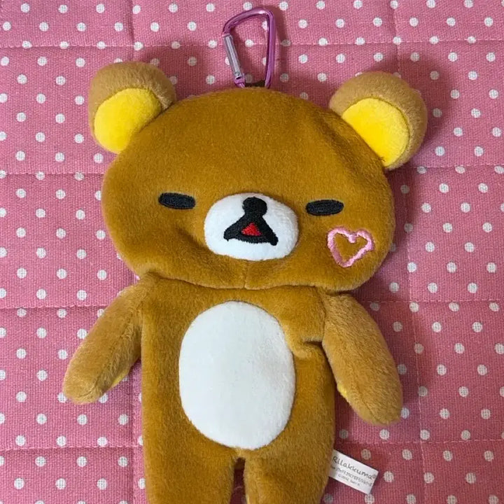 [BUNJANG] Classic Rilakkuma Flat Carabiner Pouch Plush / 고전 리락쿠마 납작이 카라비너 파우치 인형