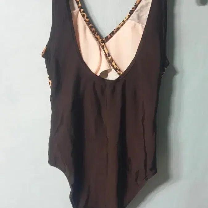 [BUNJANG] Leopard Print Brown One-Piece Swimsuit / 호피무늬 브라운 원피스 수영복